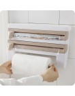 ATUCOHO Store kuchnia lodówka powiesić uchwyt do przechowywania folii Wrap Cutter blaszane arkusze uchwyt na ręcznik papierowy p