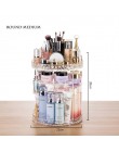 360 obracanie akrylowe kosmetyczne organizator na przybory do makijażu DIY odpinany Rangement Maquillage regulowany organizer na