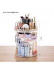 360 obracanie akrylowe kosmetyczne organizator na przybory do makijażu DIY odpinany Rangement Maquillage regulowany organizer na