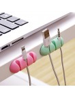 2 sztuk kolorowe kabel Winder drutu przechowywania kabel silikonowy Manager Holder biurko schludny organizator na kabel cyfrowy