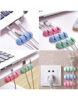 2 sztuk kolorowe kabel Winder drutu przechowywania kabel silikonowy Manager Holder biurko schludny organizator na kabel cyfrowy