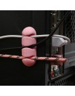 2 sztuk kolorowe kabel Winder drutu przechowywania kabel silikonowy Manager Holder biurko schludny organizator na kabel cyfrowy