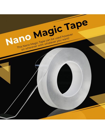 Wielokrotnego użytku dwustronne samoprzylepne Nano magiczna taśma dwustronna samoprzylepna Nano bezśladowa taśma zdejmowana nakl