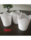 3 sztuk/partii koronka Hollow makijaż pędzelek do zdobień bagażu Holder organizer na biurko wazon kwiatów Pot biały