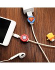 Cartoon zwierzęta Kawaii Stitch Hello Cat Batman słuchawki z kablem USB wygaszacz linii z ładowaniem telefonu komórkowego zabezp
