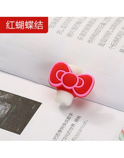 Cartoon zwierzęta Kawaii Stitch Hello Cat Batman słuchawki z kablem USB wygaszacz linii z ładowaniem telefonu komórkowego zabezp