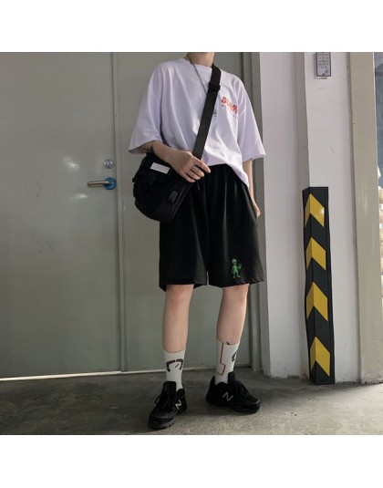 Koreańska fala kosmici Harajuku Vintage casual dropshipping regularne luźne duże rozmiary proste BF pantalones jogger spodenki r