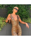 Simenual Leopard V Neck Fitness Biker Playsuits bez rękawów Sexy moda pajacyki damskie kombinezony Skinny lato Slim Playsuit Hot