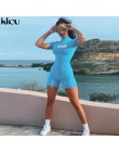 Kliou kobiety obcisłe body kombinezon na krótki rękaw odblaskowe list drukuj pajacyki 2019 kobiet golf moda body na co dzień