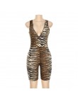 Simenual Leopard V Neck Fitness Biker Playsuits bez rękawów Sexy moda pajacyki damskie kombinezony Skinny lato Slim Playsuit Hot