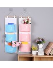 Flamingo wzór Cotton Linen wisząca torba do przechowywania 3 kieszenie naścienny wiszący worek do garderoby pokrowiec na ścianę 