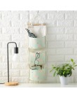 Flamingo wzór Cotton Linen wisząca torba do przechowywania 3 kieszenie naścienny wiszący worek do garderoby pokrowiec na ścianę 