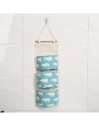 Flamingo wzór Cotton Linen wisząca torba do przechowywania 3 kieszenie naścienny wiszący worek do garderoby pokrowiec na ścianę 