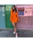 Kliou kobiety moda playsuit pełna rękaw zipper fly odblaskowe paski patchwork pajacyki 2019 kobiet elastyczne skinny body