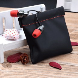 Mini przenośne etui do słuchawek ze sztucznej skóry torba akcesoria do słuchawek przechowywanie minisłuchawki pakiet ochronny do