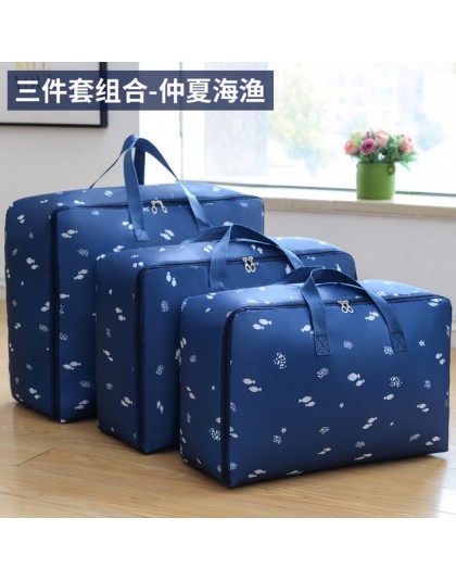 3 sztuk/zestaw worek do przechowywania tkanina oxford ruchoma torba na bagaż wodoodporny organizer do szafy pudełka M + L + XL p