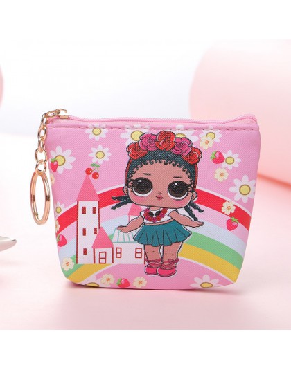 Cartoon Girl portmonetki portfele damskie małe etui na karty futerał na klucze worki na pieniądze dla dziewczynek panie torebka 