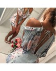 Styl boho Playsuit kwiatowy Print seksowne rampersy krótkie ogrodniczki Top Macacao Feminino kobiety ubrania w stylu casual, let