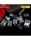 100 sztuk Mini zamek z tworzywa sztucznego torby Ziplock do pakowania pigułek woreczki małe torby na zamek błyskawiczny 0.12mm g