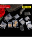 100 sztuk Mini zamek z tworzywa sztucznego torby Ziplock do pakowania pigułek woreczki małe torby na zamek błyskawiczny 0.12mm g