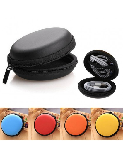 Mini okrągły kształt USB SD TF organizer do kabli przenośny ręczny Spinner etui na słuchawki zestaw słuchawkowy słuchawki torba 