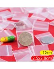 100 sztuk Mini zamek z tworzywa sztucznego torby Ziplock do pakowania pigułek woreczki małe torby na zamek błyskawiczny 0.12mm g