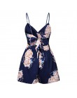 Styl boho Playsuit kwiatowy Print seksowne rampersy krótkie ogrodniczki Top Macacao Feminino kobiety ubrania w stylu casual, let