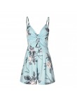 DANJEANER kobiety moda nowy łuk Backless Sexy Playsuits 2019 w stylu casual, letnia chusta V-neck Mini pajacyki kobiety drukuj l