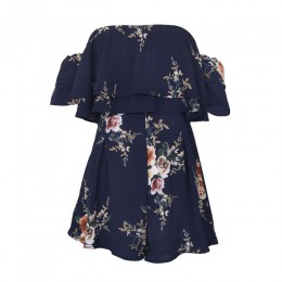 Danjeaner Off Shoulder styl boho kombinezon z nadrukiem kwiatowym kobiety śpioszki bez rękawów eleganckie seksowne wakacje na pl
