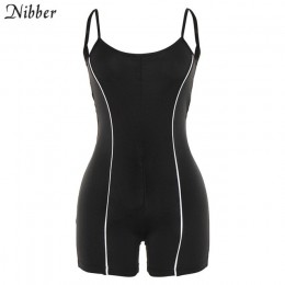 Lato Neon kolor odblaskowy bez rękawów playsuit 2019 moda basic czarna elastyczna casual damskie body odzież do joggingu odzież 