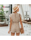 Conmoto bow bez rękawów szerokie nogawki damskie krótkie kombinezony jednoczęściowe pajacyki casual luźna, z kokardą tie playsui
