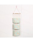 Flamingo wzór Cotton Linen wisząca torba do przechowywania 3 kieszenie naścienny wiszący worek do garderoby pokrowiec na ścianę 