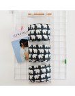 Flamingo wzór Cotton Linen wisząca torba do przechowywania 3 kieszenie naścienny wiszący worek do garderoby pokrowiec na ścianę 