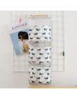 Flamingo wzór Cotton Linen wisząca torba do przechowywania 3 kieszenie naścienny wiszący worek do garderoby pokrowiec na ścianę 