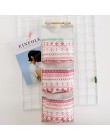 Flamingo wzór Cotton Linen wisząca torba do przechowywania 3 kieszenie naścienny wiszący worek do garderoby pokrowiec na ścianę 