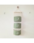 Flamingo wzór Cotton Linen wisząca torba do przechowywania 3 kieszenie naścienny wiszący worek do garderoby pokrowiec na ścianę 
