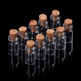 10 sztuk mini szklane butelka z życzeniami fiolka z korek wisiorek 0.5/1/2/20mL