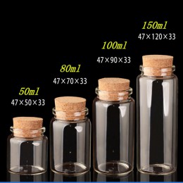 Szklane butelki z korkami rzemiosło butelka słoik Weding prezent 50ml 80ml 100ml 150ml puste słoiki pojemniki butelki 24 sztuk d