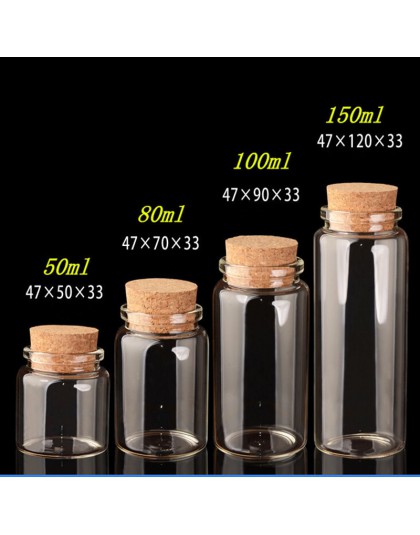 Szklane butelki z korkami rzemiosło butelka słoik Weding prezent 50ml 80ml 100ml 150ml puste słoiki pojemniki butelki 24 sztuk d