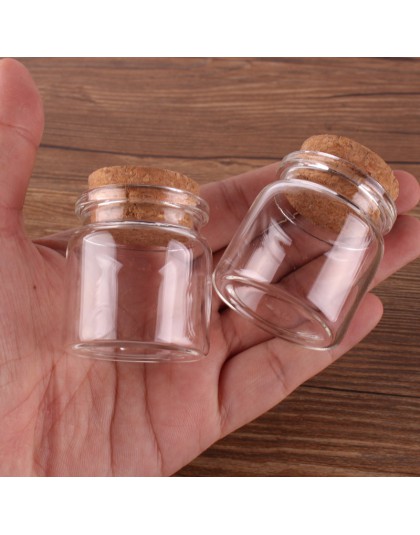 24 sztuk 37*40*27mm 20ml mini szklane butelki z życzeniami małe słoiczki fiolki z korek prezent ślubny
