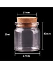 24 sztuk 37*40*27mm 20ml mini szklane butelki z życzeniami małe słoiczki fiolki z korek prezent ślubny