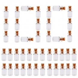 HIPSTEEN 100 sztuk 0.5ml mini szklane butelki butelka życzeń fiolki puste próbki słoik z korek ślub życzenie biżuteria Party Fav