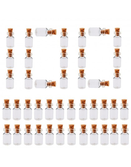 HIPSTEEN 100 sztuk 0.5ml mini szklane butelki butelka życzeń fiolki puste próbki słoik z korek ślub życzenie biżuteria Party Fav
