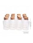 10 sztuk/zestaw 20ml Mini szklane butelki z korkami korek przezroczysty mały pusty szklany fiolki słoiki sub-butelka butelka ze 