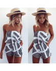 Styl boho Playsuit kwiatowy Print seksowne rampersy krótkie ogrodniczki Top Macacao Feminino kobiety ubrania w stylu casual, let