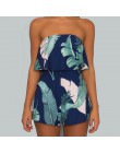 Styl boho Playsuit kwiatowy Print seksowne rampersy krótkie ogrodniczki Top Macacao Feminino kobiety ubrania w stylu casual, let