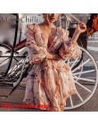 MissyChilli Sexy v neck backless lato playsuit kobiety szyfonowa plaża krótki kombinezon elegancki różowy wzburzyć party kombine