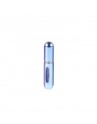CARRYWON 5ml przenośny Mini aluminium wielokrotnego napełniania perfumy w sprayu pojemnik na kosmetyki recyrkulacja samopompując