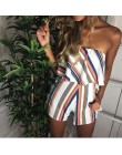 Styl boho Playsuit kwiatowy Print seksowne rampersy krótkie ogrodniczki Top Macacao Feminino kobiety ubrania w stylu casual, let