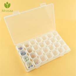 28 slotów zestaw do malowania diamentami regulowany plastikowy pojemnik do przevhowywania Nail Art Rhinestone narzędzie przechow